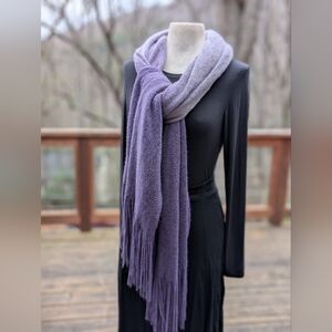 Zazou Luxe Purple Winter Scarf with Fringe